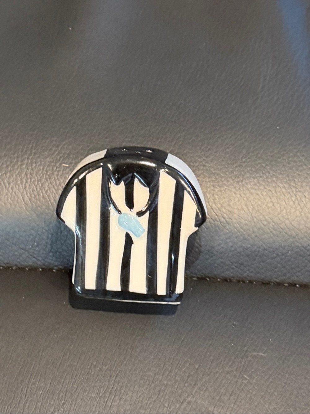 Cracker Barrel Black & White Striped Referee Jersey Salt Shaker